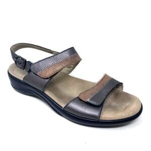 SAS Nudu Sandal Womens 9.5 M Comfort Slingback Bronze Metallic Adjustable Strap